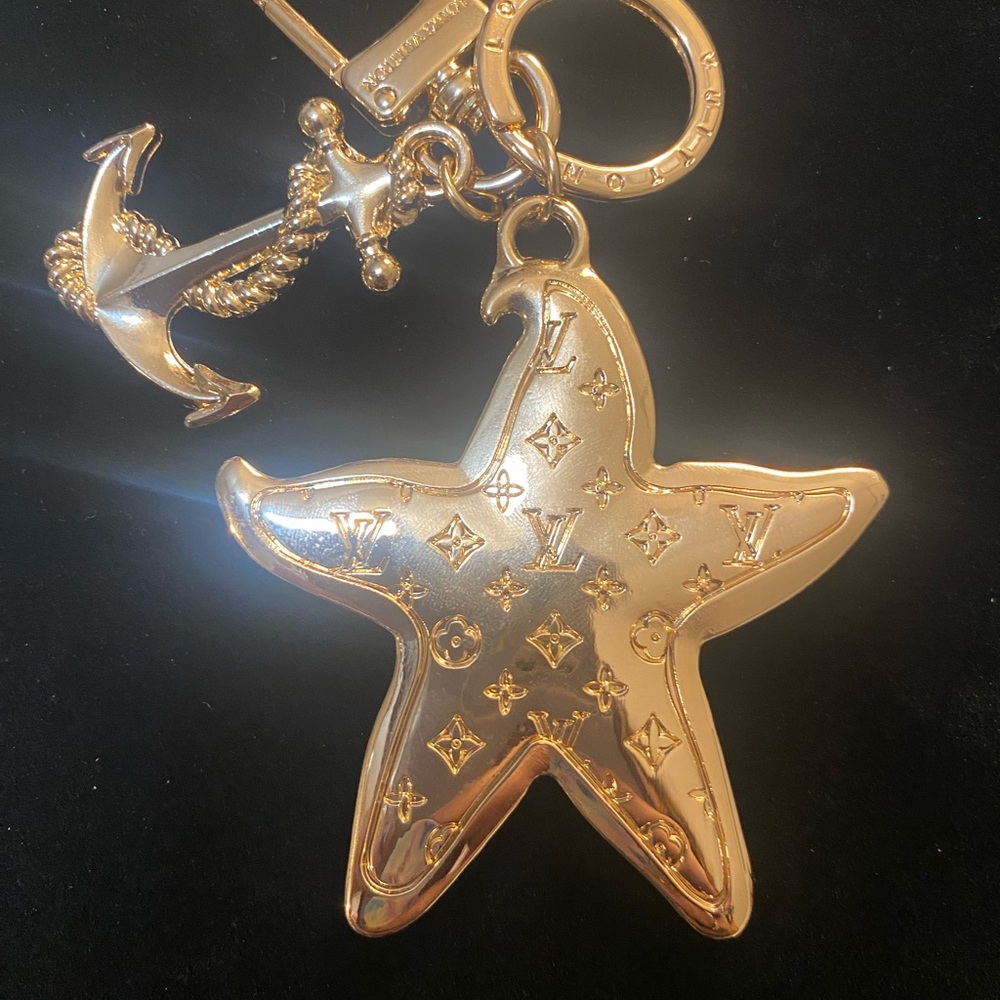 Louis Vuitton Gold Starfish and Anchor Keychain/Bag charm